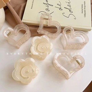 2024 Love Transparent Jelly White Camellia Grab Clip Nữ