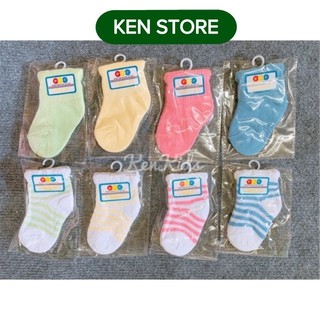 Vớ / tất sơ sinh màu cho bé (2-6m) KEN STORE