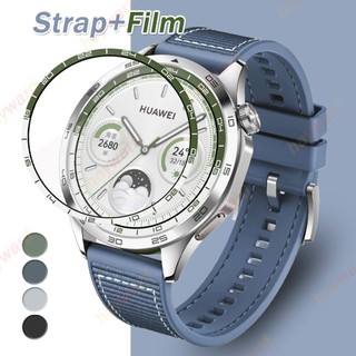 Phim cong 3D + Dây đeo dệt silicon cho huawei watch GT4 3 46mm Băng bảo vệ màn hình Phim bảo vệ chống trầy xước cho phụ kiện đồng hồ huawei