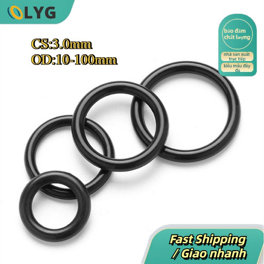Vòng đệm cao su oring/ gioăng NBR CS3.0mm * OD10*100mm