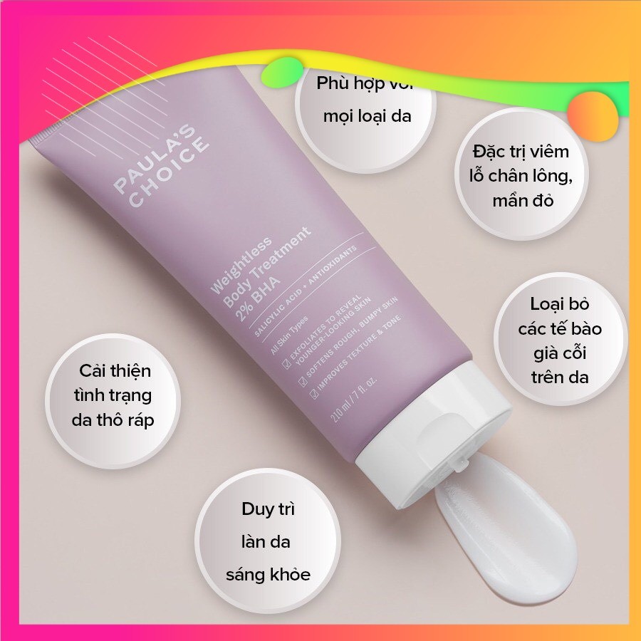 Kem Dưỡng Thể Pau la's Choic e BHA 2% Body Treatment giảm mụn, v iêm nang lông cơ thể - MÈO BEAUTY