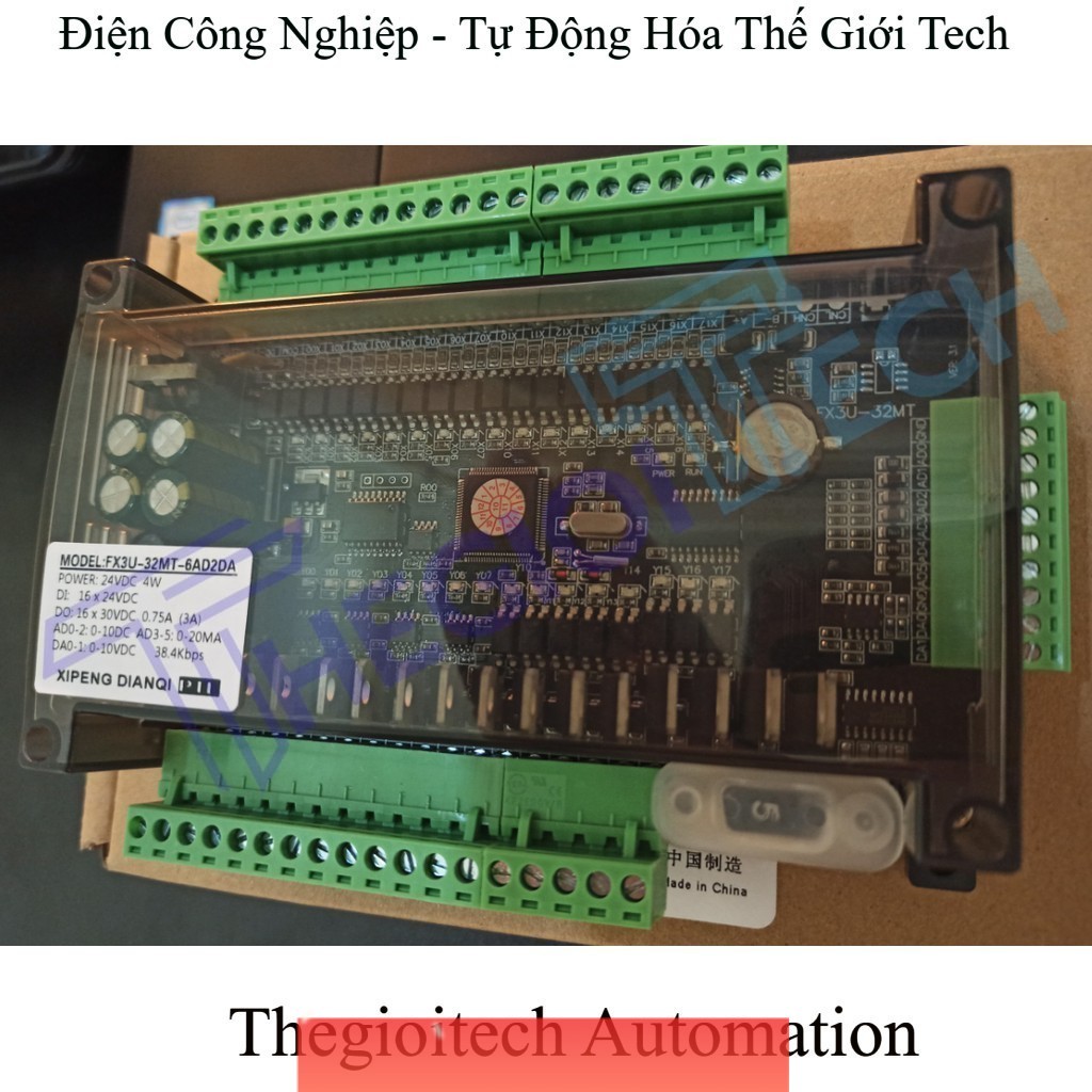 Bộ Lập Trình PLC FX3U-32MT/FX3U-30MR | Board 6AD/2DA RS485 RTC | Hỗ Trợ MODBUS | Chính Xác Cao, Bền 
