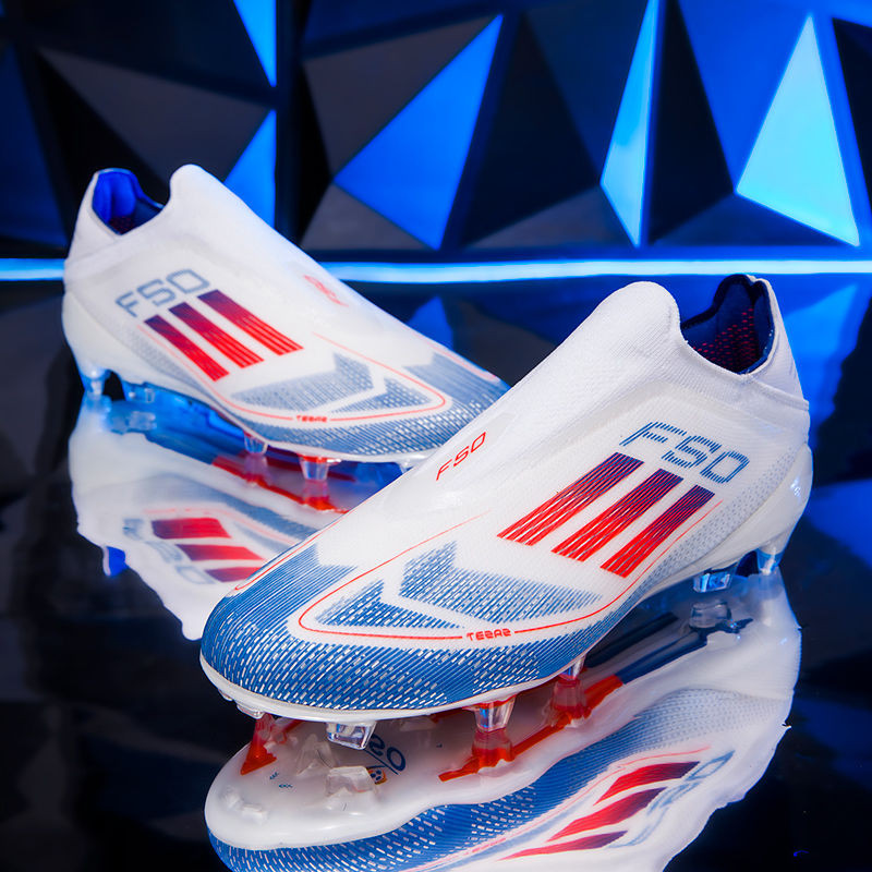 Phong Cách Mới F50 Giày Bóng Đá Dệt Kim Chống Thấm Nước fg Móng Tay Dài Messi Cùng Phong Cách Nam Nữ