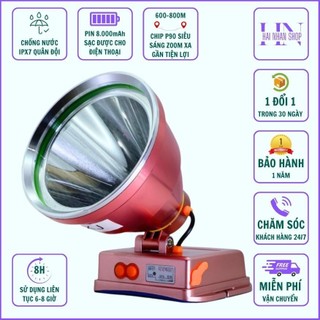 Đèn pin đội đầu siêu sáng A9 500W chiếu xa 500m chống nước pin trâu sử dụng 8-10 tiếng đèn đội đầu A9 chóa lớn 10CM