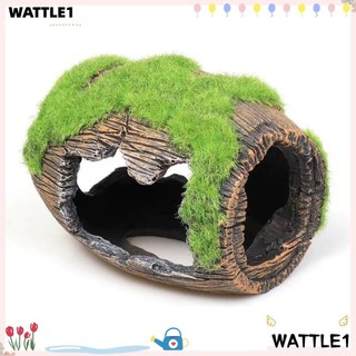 Phụ kiện bể cá WTTLE, Thùng vỡ cảnh quan 8,5x6,5x7CM, Đồ trang trí Vỏ rêu Nhựa giấu cá
