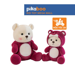Gấu bông Lotso to, mini size 28 35 cm thú nhồi bông kute đáng yêu Pikaboo, chất liệu cao cấp an toàn