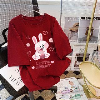 Fashmily 100% Cotton Mới Hàn Quốc Áo Thun Nữ Tay Ngắn Cổ Tròn Quá Khổ Sinh Viên Mùa Hè Đơn Giản Quần Áo Nữ