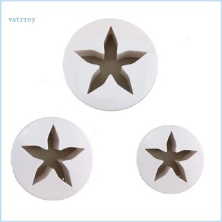 Va bộ 3 dụng cụ cắt kẹo bằng nhựa khuôn fondant khuôn bánh quy năm cánh hình ngôi sao bánh quy dụng cụ nướng bánh cho trẻ em