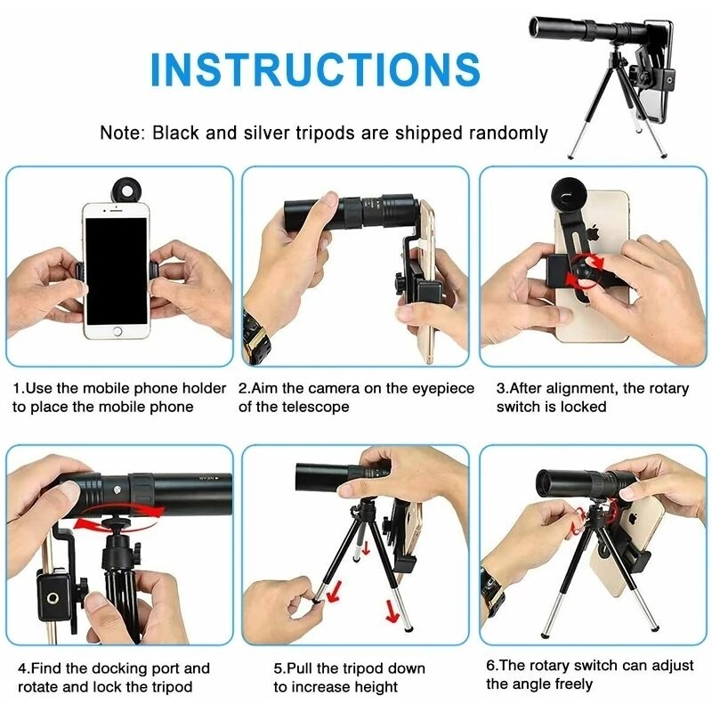 Kính thiên văn Zoom 10-300x40 HD Ống nhòm chắc chắn di động tầm xa Tầm nhìn ban đêm thấp một mắt chuyên nghiệp để săn bắn | BigBuy360 - bigbuy360.vn