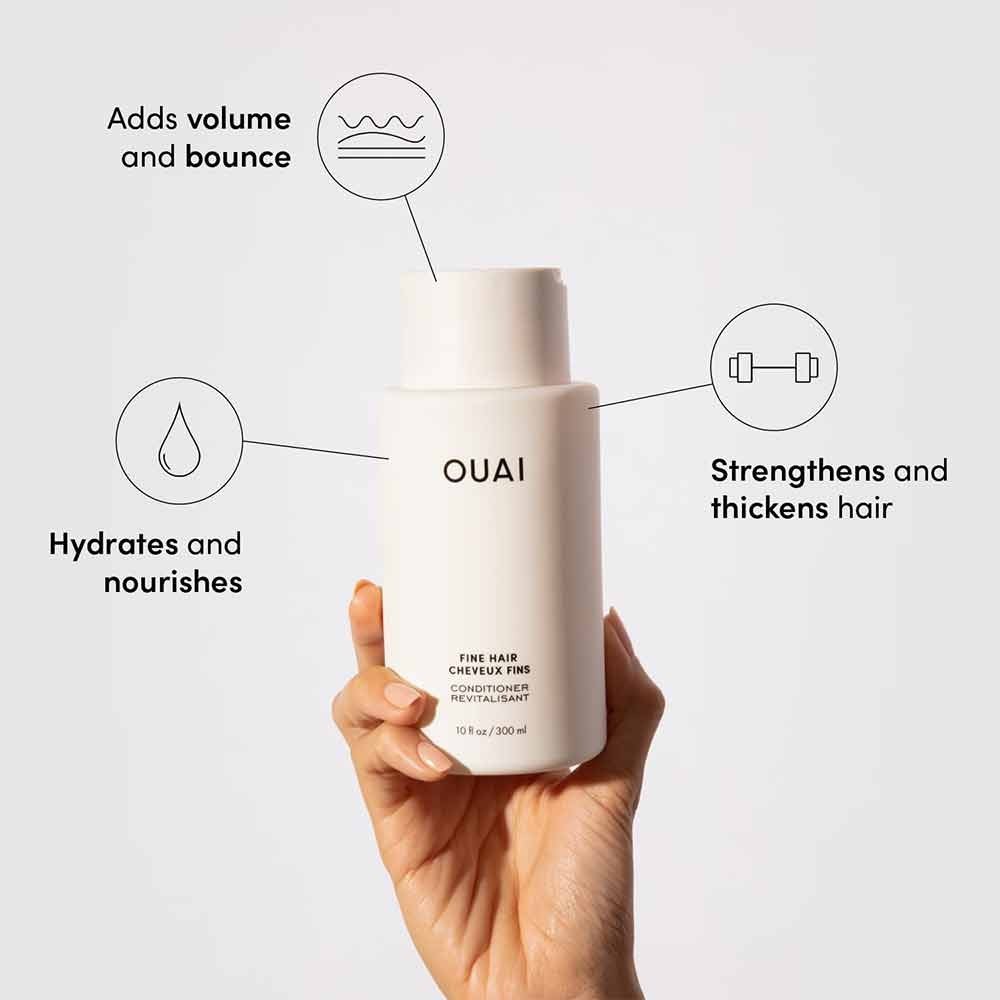 OUAI Fine Shampoo Set Follow Up with Fine Conditioner for Healthy,Luscious Hair