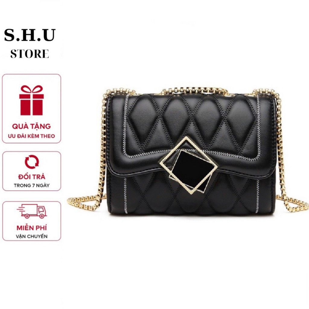 Túi xách trần trám khóa gương N02