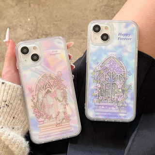 Phim hoạt hình dễ thương Happy Flower Shinning Quicksand Girl Woman Hard Case HP iP iPhone 11 12 13 14 15 Pro Max 14 Plus 15prm 12prm 13prm 14prm 11prm FTD Shin Casing Apple High Quliaty Quà tặng