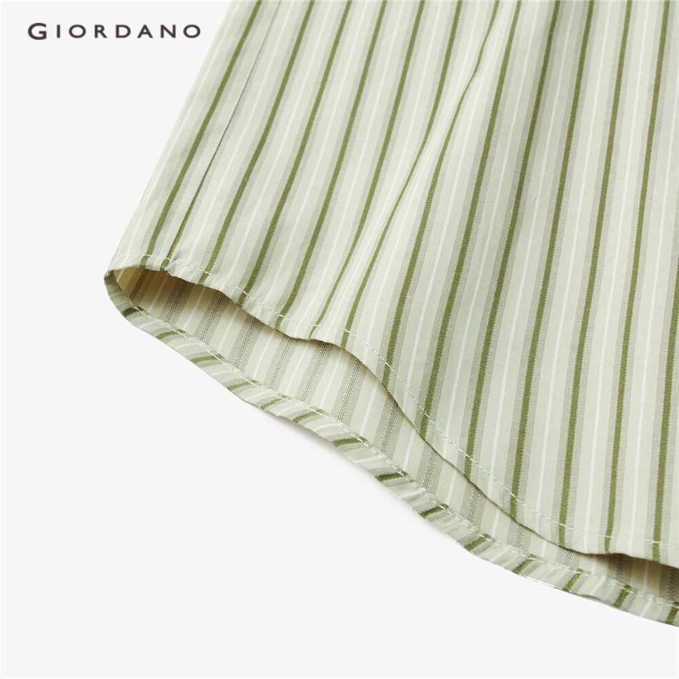 Giordano Áo Sơ Mi Nữ Tay Dài Dáng Rộng Kẻ Sọc Dọc Trẻ Trung 18343616