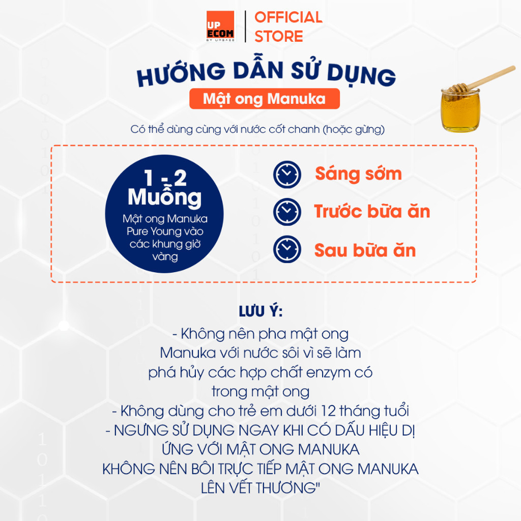 Mật ong MANUKA Pure Young NPA/UMF 10+ MGO 263+ hỗ trợ cải thiện tiêu hóa, giúp da khỏe đẹp hũ 250gr