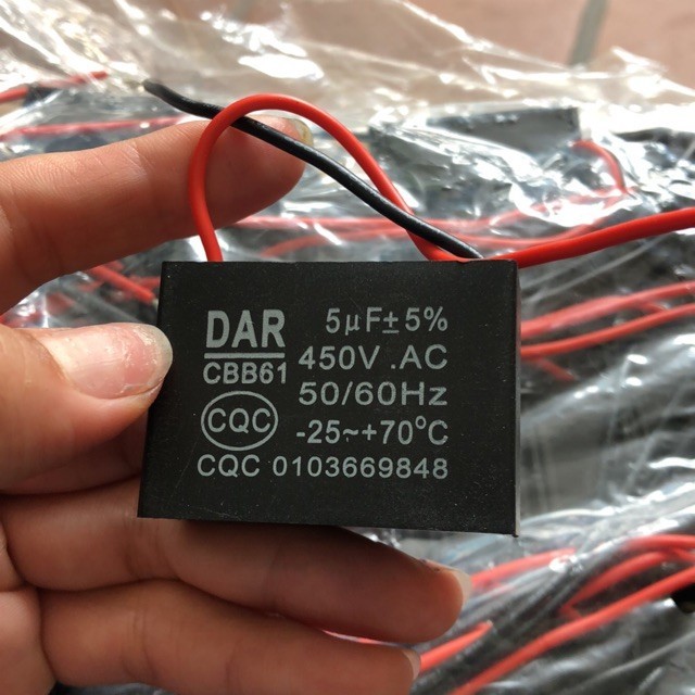 Tụ quạt 5UF-450V COMBO 5 cái