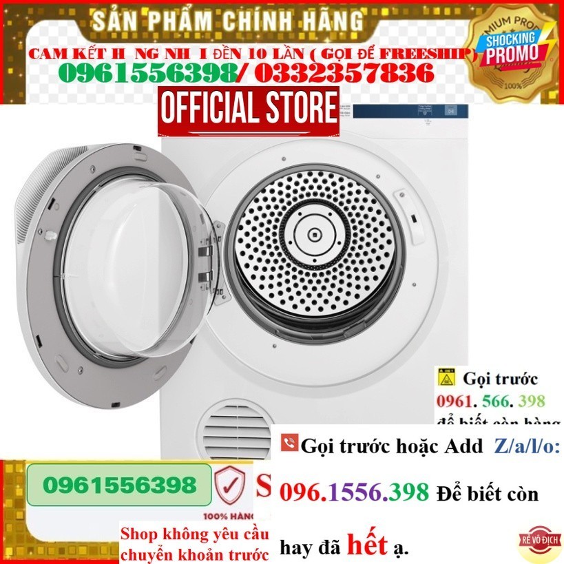 << CH cam kết chính hãng  EDV854J3WB - Máy Sấy Thông Hơi Electrolux 8.5kg EDV854J3WB .