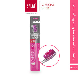 Bàn Chải Đánh Răng SPLAT Whitening Lông Chải Cao Su, Đầu Tròn Làm Trắng Răng Loại Bỏ Mảng Bám Hiệu Quả - Màu Hồng