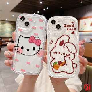 Ốp lưng Realme C67 C33 C53 8i C25 C25Y 5 C30 7i 9i C35 C55 10 C21Y C15 6i C30S C3 C25S C11 C1 C2 C51 5S C31 11 C12 6 7 8 PRO 5i C21 6S C17 C3i C20 C20A 11X V23 Narzo 50 53 N55 Ốp điện thoại chống sốc viền cong hình thỏ Hello Kitty 3D lượn sóng