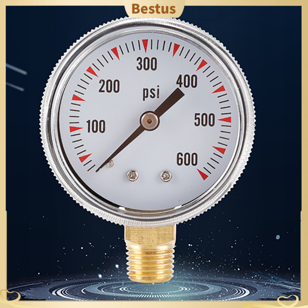 Bestus| Đồng hồ đo áp suất thủy lực Y50 Chính xác đa năng 1 / 4NPT 600PSI Đồng hồ đo áp suất nước không khí dầu cứng cho bình xăng