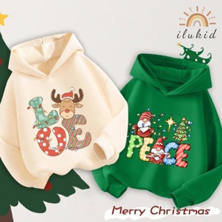 Áo hoodie cho bé Merry Chistmas 2024 áo nỉ cho bé có mũ size 10kg đến 35kg in hình độc đáo