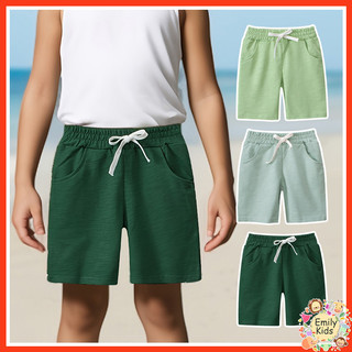 Quần Short thường ngày cho bé có túi cho bé 2-10 tuổi 100% Cotton co giãn eo thể thao đáy ngắn cho quần trẻ em