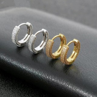 Phong Cách Hàn Quốc Đơn Giản Bông Tai Zircon Hợp Kim Châu Âu Và Mỹ Bông Tai Tròn Thiết Kế Cao Cấp Phụ Kiện Nữ