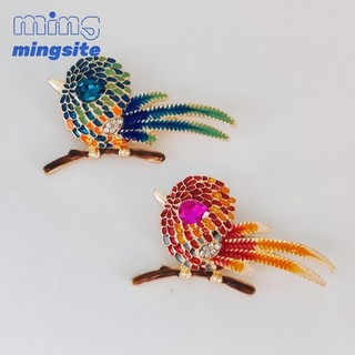 Mới Dễ Thương Glaze Màu Chim Trâm Nhỏ Và Tinh Tế Nước Kim Cương Động Vật Thổ Cẩm Áo Len Áo Chống chói Phụ Kiện Và Ngực Hoa