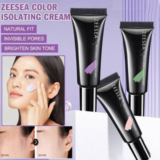  Zeesea Kem lót 10g Kem cách ly tông màu da xanh tím với SPF 50 PA + + + + Kem nền che khuyết điểm làm sáng da dưỡng ẩm Trang điểm 