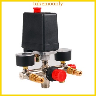 Công tắc điều khiển áp suất máy nén khí TAK có cho điều khiển van Bộ điều chỉnh đa tạp Đồng hồ đo 90-120PSI An toàn cho van D