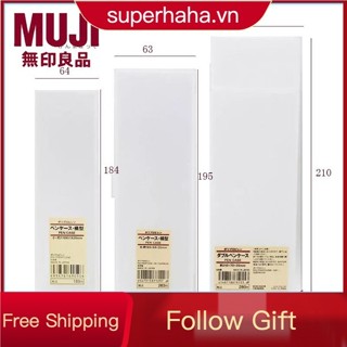  Hộp đựng bút chì MUJI vuông đa chức năng Hộp lưu trữ Văn phòng phẩm sinh viên 
