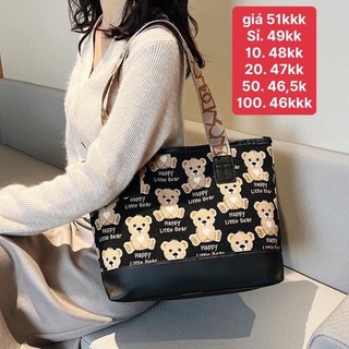 Túi xách canvas hình gấu