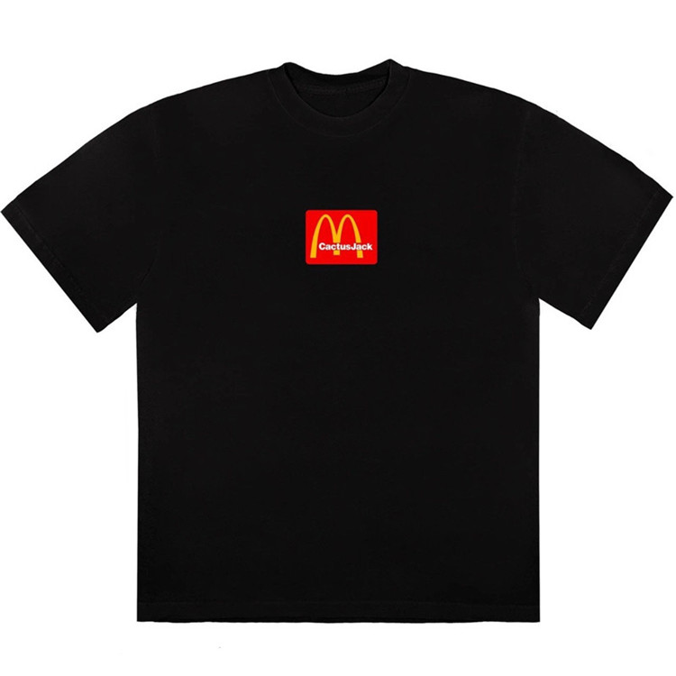 Travis Scott X McDonald 's Co Thương hiệu McDonald 's Áo thun ngắn tay in Logo nam và nữ