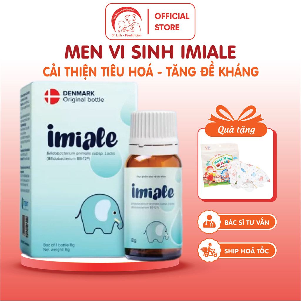 Men vi sinh IMIALE - Hỗ trợ cải thiện tiêu hóa, tăng đề kháng từ Đan Mạch, dung tích 8ml