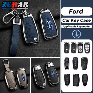 Ford Chìa Khóa Xe Ô Tô Vỏ Chìa Khóa Hợp Kim Kẽm Da Chìa Khóa Thông Minh Bảo Vệ Phụ Kiện Thời Trang Cho Xe Ford Fiesta Ranger Ecosport Focus Everest Mustang Escape