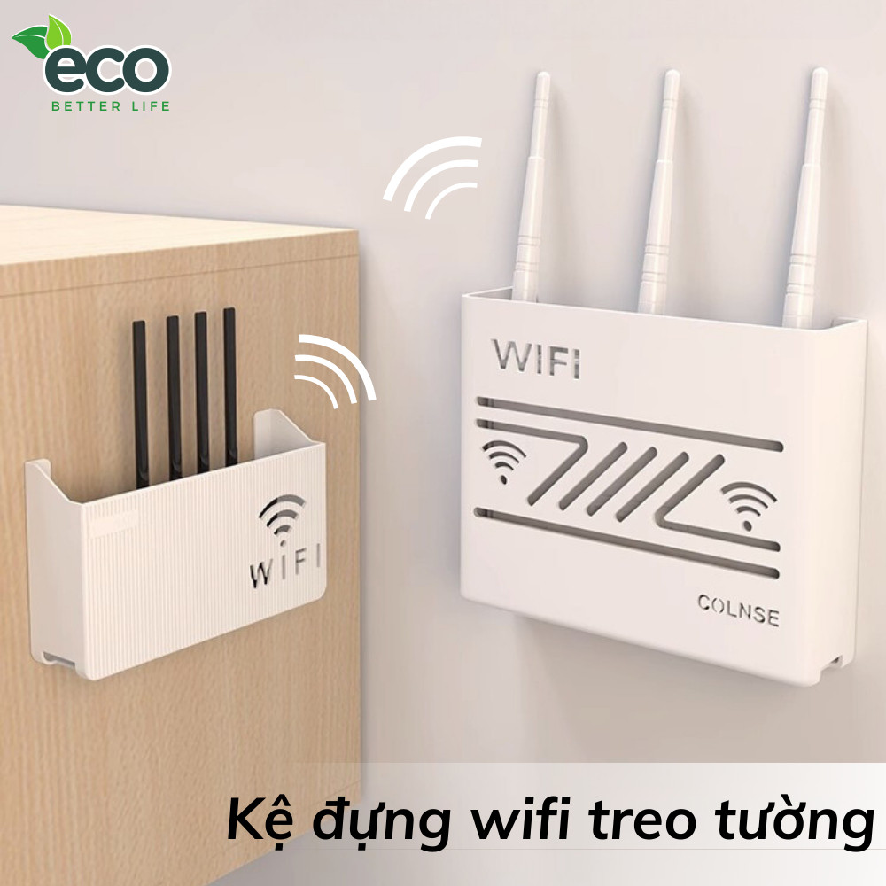 Kệ đựng wifi treo tường Greenhome, Giá để wifi đặt modem đầu kỹ thuật số ổ cắm điện nhựa ABS cao cấp