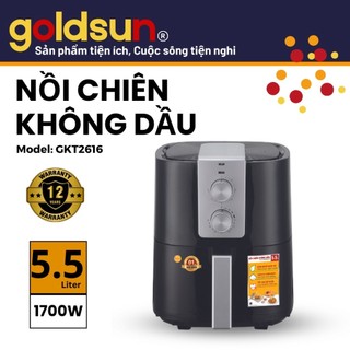 Nồi chiên không dầu cơ Goldsun GAF5841 Dung tích 5.5 lít điều khiển cơ, làm chín thực phẩm từ bên trong,bảo hành 12tháng