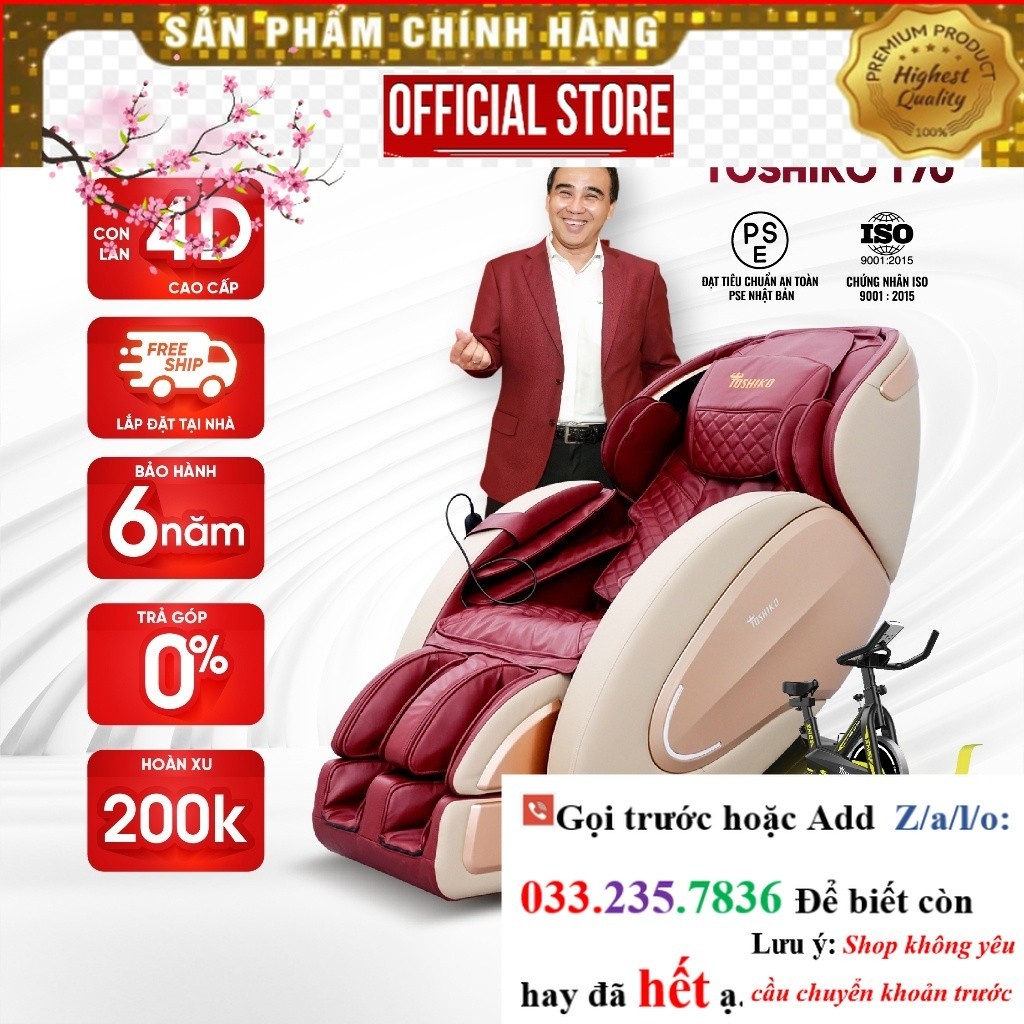 >Sale< Ghế Massage Đa Năng Toshiko T70 điều khiển giọng nói sở hữu con lăn 4D