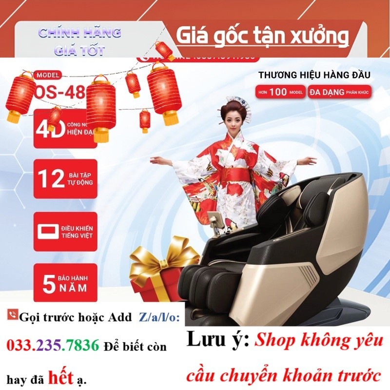 <new> Ghế massage Okinawa Os-488 model 2023, con lăn 4d -