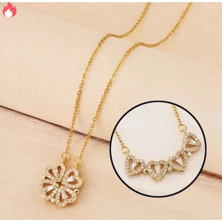 Koaem trái tim tình yêu dây chuyền cho nữ phụ kiện từ bốn lá cỏ ba lá mặt dây chuyền nữ ketting cổ dây chuyền trang sức