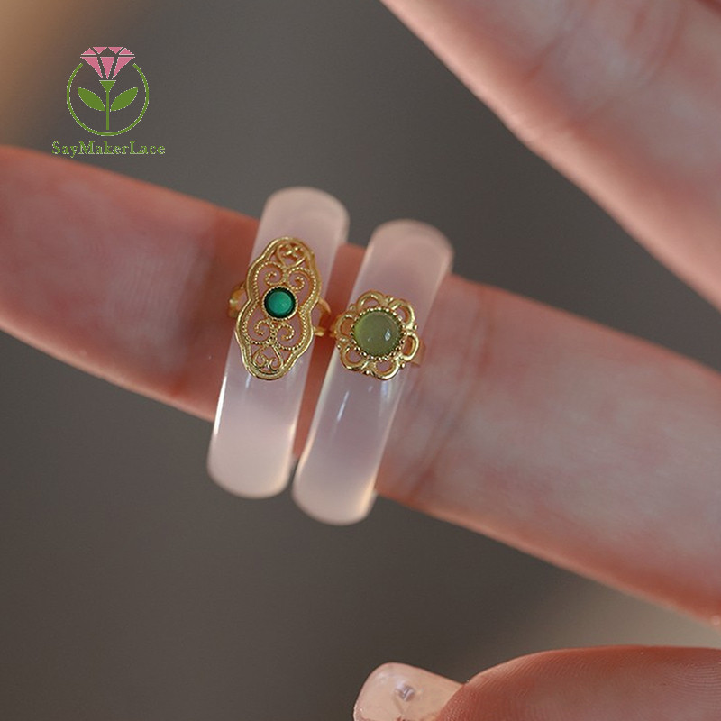[Saymakerlace] Nhẫn Ngọc Giả Retro Trung Quốc Thời Trang Trang Trang Sức Đá Tinh Tế Chủ Nghĩa Tối Giản Hanfu Phù Hợp Với Đồ Trang Trí Tay | BigBuy360 - bigbuy360.vn