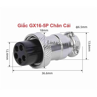 Giắc gx16-5p chân cái