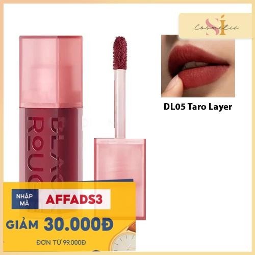 Son Kem Lì Black Rouge Double Layer Over Velvet DL05 Đỏ nâu cherry Taro Layer