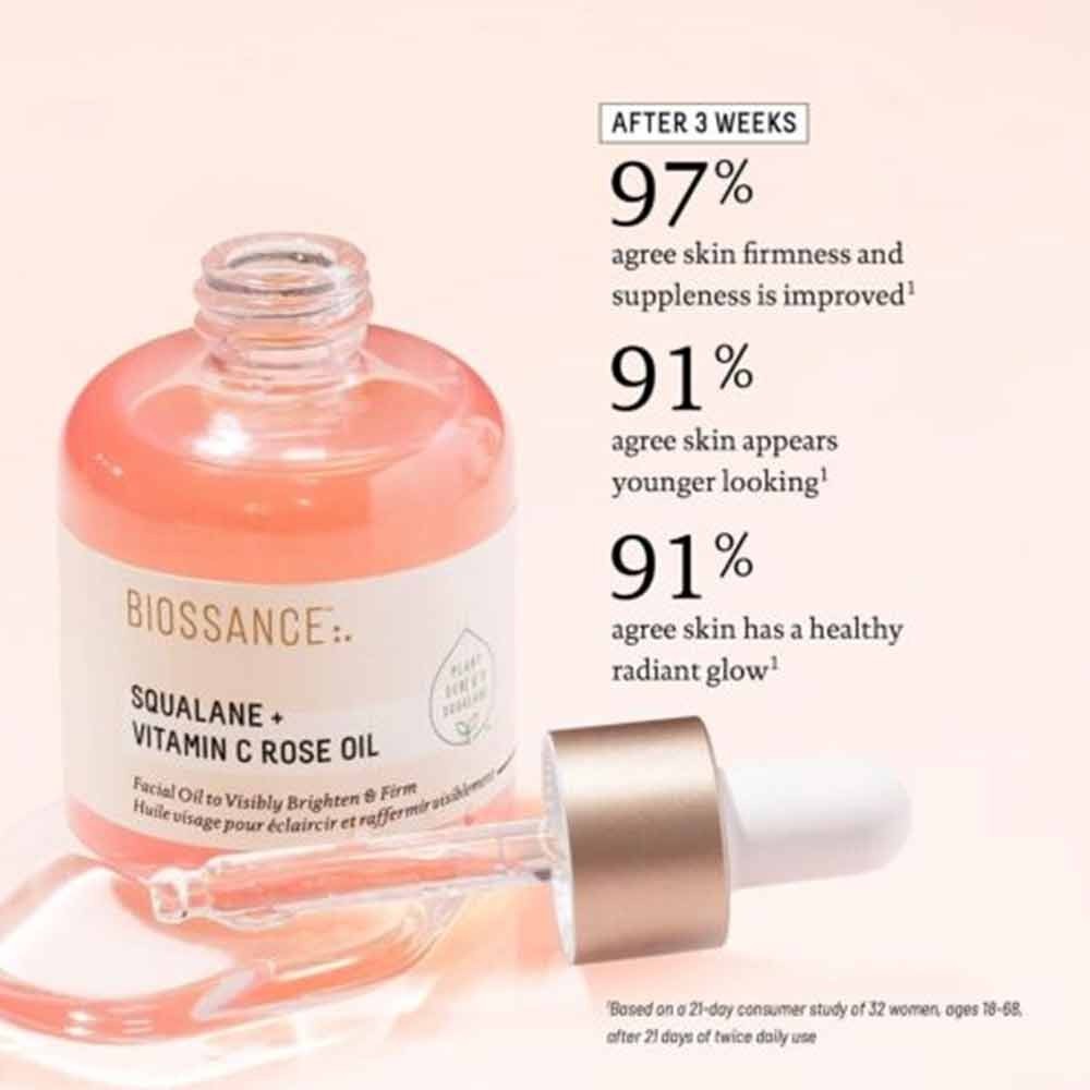 Biossance Squalane + Copper Peptide Rapid Plumping Serum/ Vitamin C Rose Oil