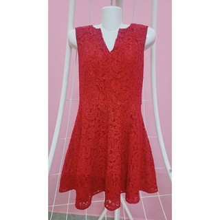 🌹Đầm Nữ Ren Đỏ, Váy Nữ Vải Ren Hoa Hồng, Thời Trang Size Dưới 57kg🌹