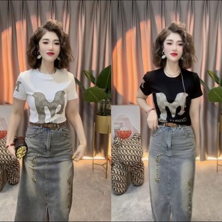 Áo thun Cotton nữ, giản dị, cỡ lớn