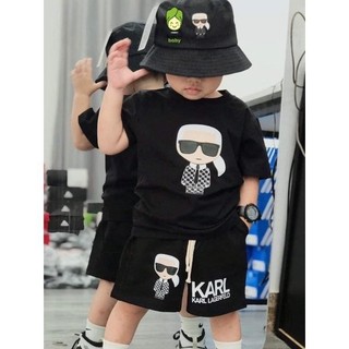 Bộ Quần Áo Cho Bé Trai, Bé Gái KIMCHIBABY Vải Cotton 4C Hoạ Tiết Gấu NIKOLAS, Đồ Bộ Cộc Tay Cho Bé Mặc Đi Chơi K409