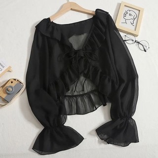 Kem Chống Nắng Quần Áo Nhẹ Váy Voan Áo Siêu Cổ Tích Sling Áo Phù Hợp Với Áo Khăn Choàng Nhỏ Nữ Mùa Hè Cardigan Nữ Thoáng Khí
