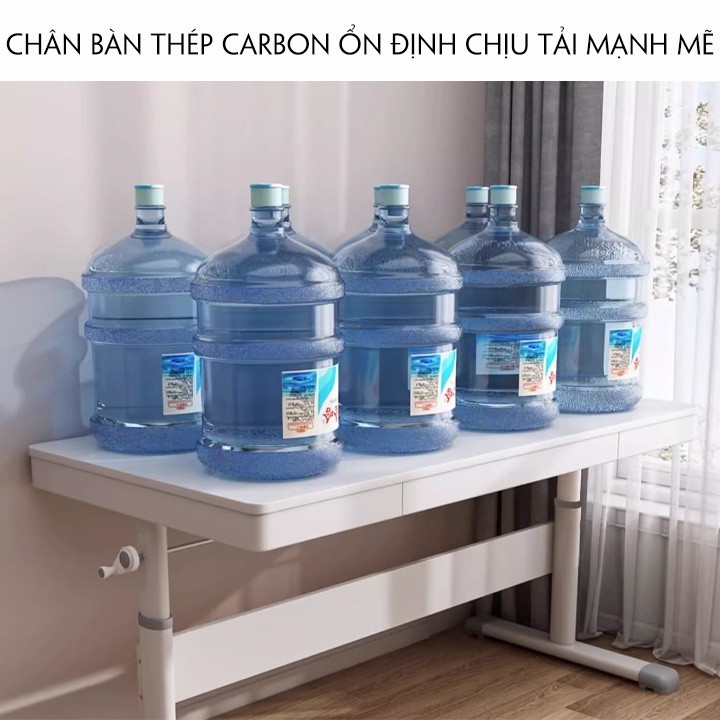 Bàn Làm Việc Cao Cấp - Bàn Làm Việc Homestyledecor - Bàn Làm Việc Khung Thép Carbon, Kính Cường Lực Tự Do Nâng Hạ 100CM | BigBuy360 - bigbuy360.vn