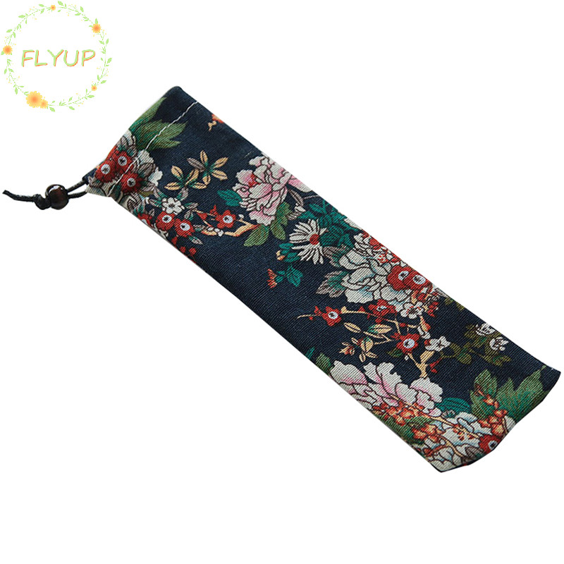 Flyup Túi dao kéo phong cách Nhật Bản Túi dây rút du lịch có thể tái sử dụng cho nhà bếp Bộ đồ ăn Nĩa, Thìa, Đũa tre, Bàn chải làm sạch VN