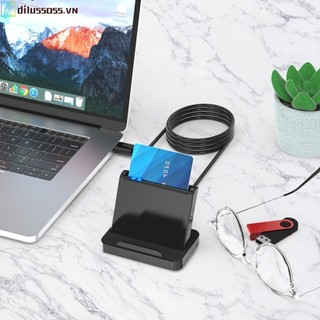 [Dilussoss.vn] SCR816 USB Smart ID IC SIM CAC Card Reader cho Windows 10 8 7 Max OS Linux